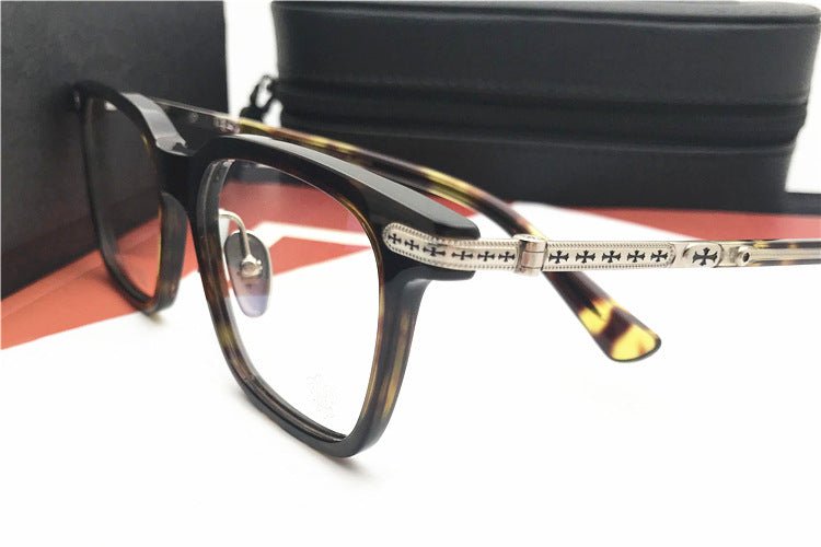 Chrome Hearts - Style Square Acetate Glasses Frame Titanium Optical Eyeglasses Gothic Cross Designer Prescription Glasses Unisex SPUR EM - HP eyeglasses