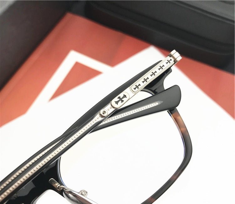 Chrome Hearts - Style Square Acetate Glasses Frame Titanium Optical Eyeglasses Gothic Cross Designer Prescription Glasses Unisex SPUR EM - HP eyeglasses