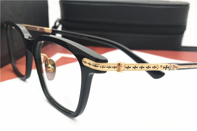 Chrome Hearts - Style Square Acetate Glasses Frame Titanium Optical Eyeglasses Gothic Cross Designer Prescription Glasses Unisex SPUR EM - HP eyeglasses