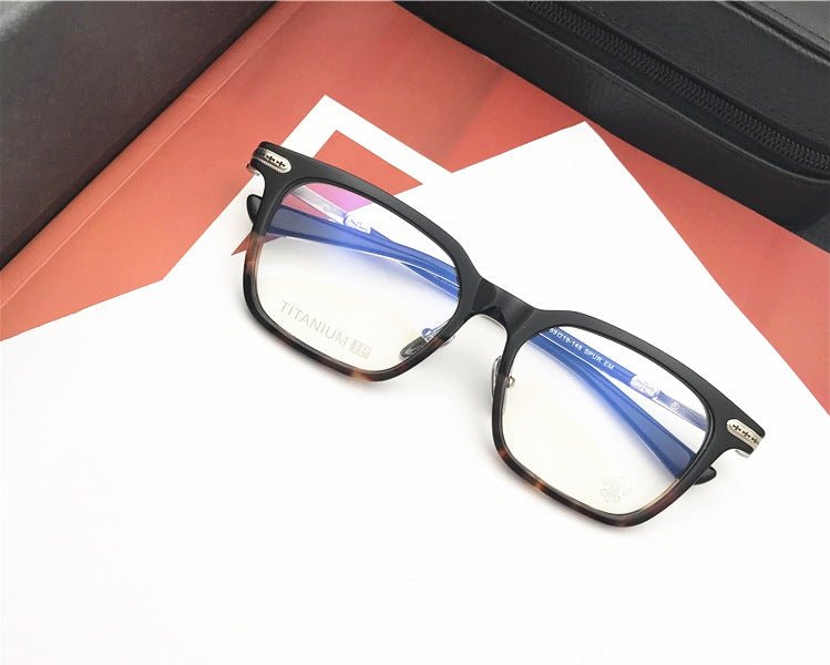 Chrome Hearts - Style Square Acetate Glasses Frame Titanium Optical Eyeglasses Gothic Cross Designer Prescription Glasses Unisex SPUR EM - HP eyeglasses