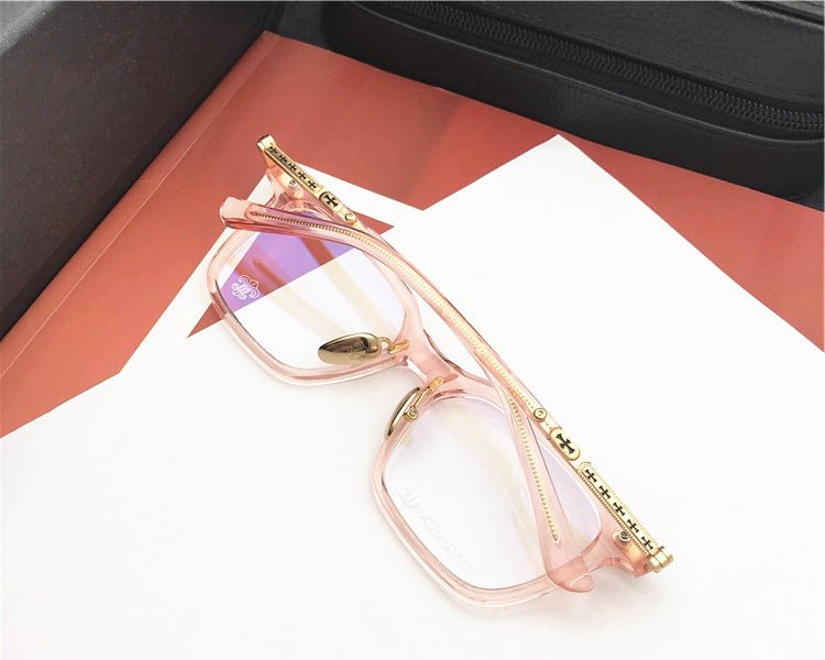 Chrome Hearts - Style Square Acetate Glasses Frame Titanium Optical Eyeglasses Gothic Cross Designer Prescription Glasses Unisex SPUR EM - HP eyeglasses