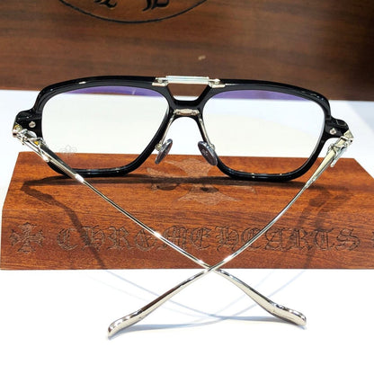 Chrome Hearts-Style Square Aviator Acetate Glasses 57mm Double Bridge Navigator Optical Frame CH8182 - HP eyeglasses
