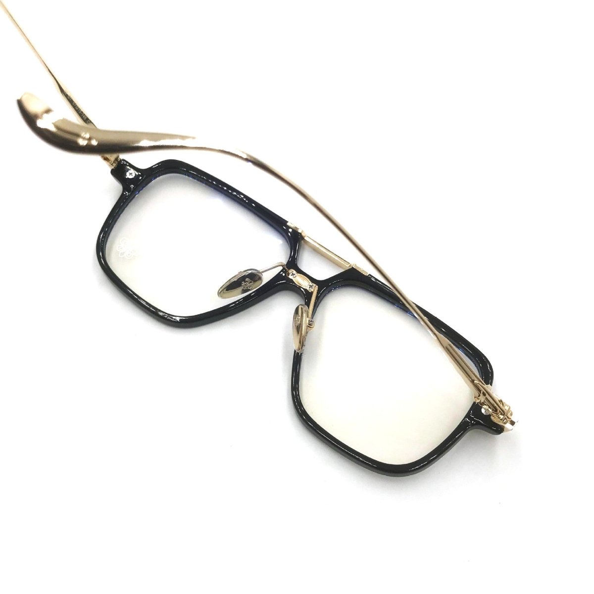 Chrome Hearts-Style Square Aviator Acetate Glasses 57mm Double Bridge Navigator Optical Frame CH8182 - HP eyeglasses