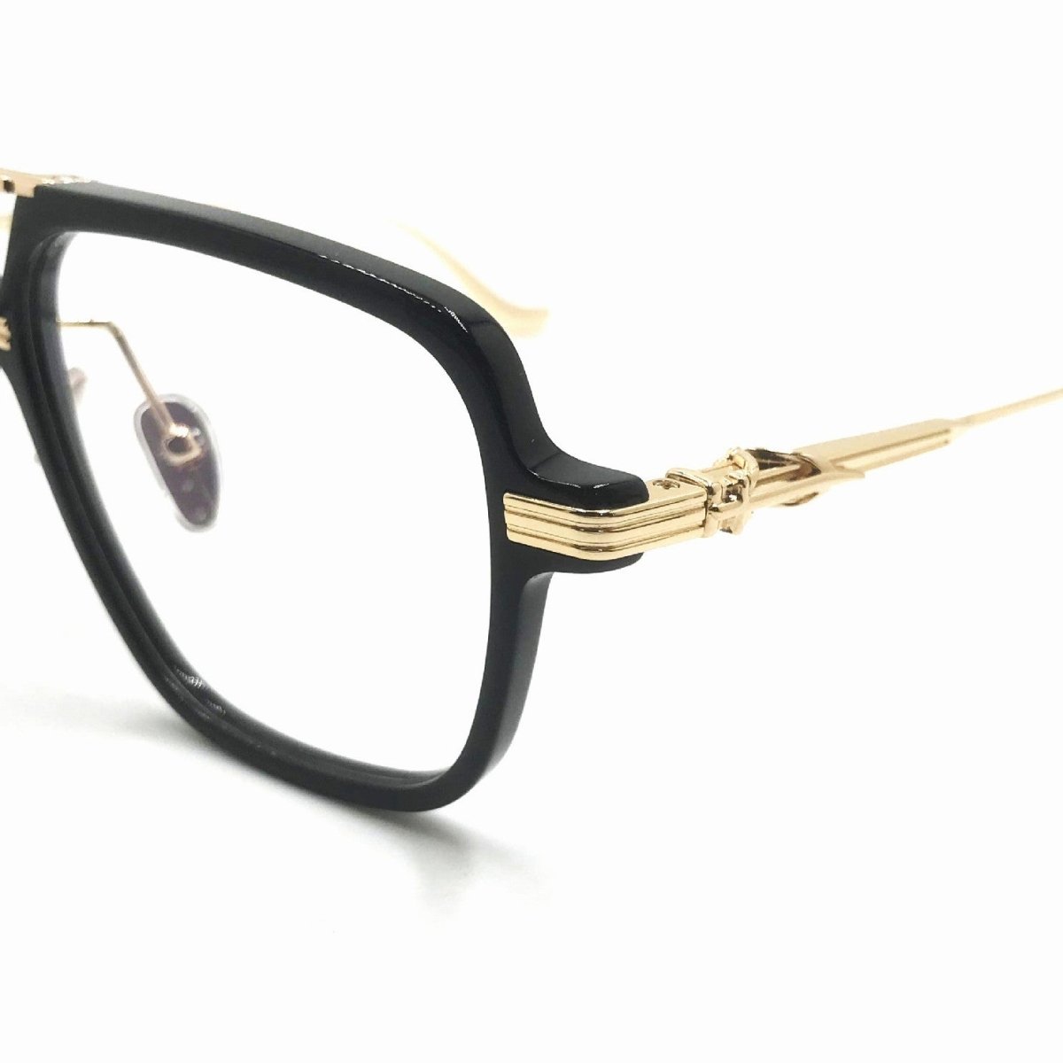 Chrome Hearts-Style Square Aviator Acetate Glasses 57mm Double Bridge Navigator Optical Frame CH8182 - HP eyeglasses