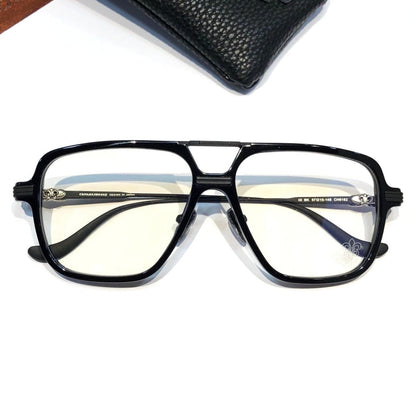 Chrome Hearts-Style Square Aviator Acetate Glasses 57mm Double Bridge Navigator Optical Frame CH8182 - HP eyeglasses