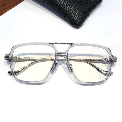 Chrome Hearts-Style Square Aviator Acetate Glasses 57mm Double Bridge Navigator Optical Frame CH8182 - HP eyeglasses