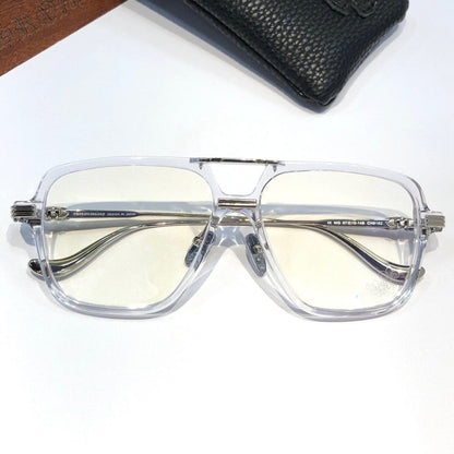 Chrome Hearts-Style Square Aviator Acetate Glasses 57mm Double Bridge Navigator Optical Frame CH8182 - HP eyeglasses