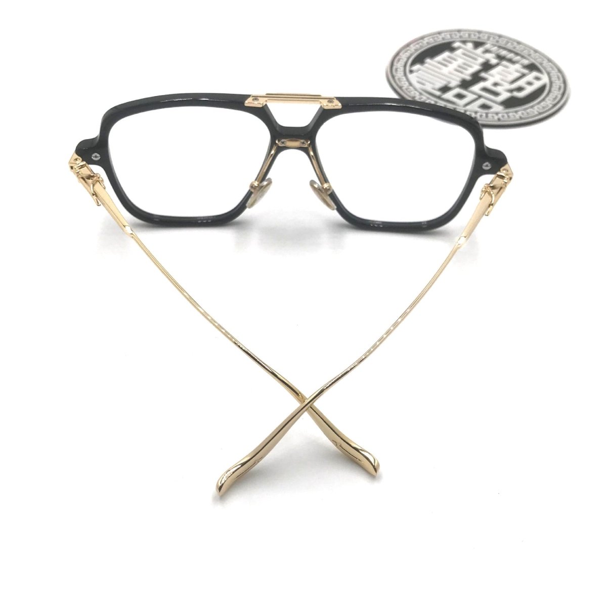 Chrome Hearts-Style Square Aviator Acetate Glasses 57mm Double Bridge Navigator Optical Frame CH8182 - HP eyeglasses