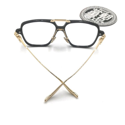 Chrome Hearts-Style Square Aviator Acetate Glasses 57mm Double Bridge Navigator Optical Frame CH8182 - HP eyeglasses
