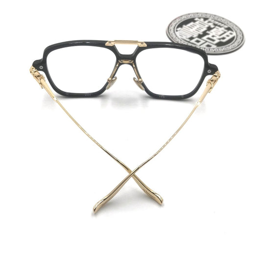 Chrome Hearts-Style Square Aviator Acetate Glasses 57mm Double Bridge Navigator Optical Frame CH8182 - HP eyeglasses