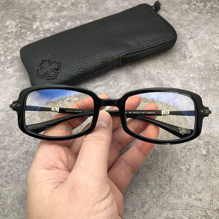 Chrome Hearts-Style Acetate Titanium Square Eyeglasses Frame