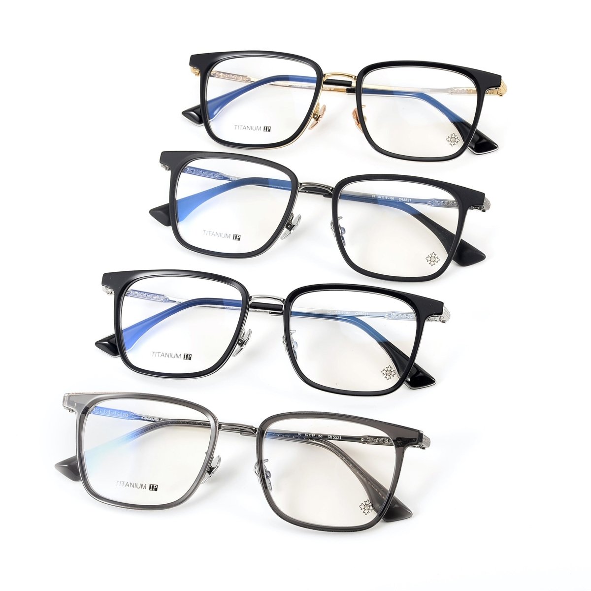 Chrome Hearts - Style Titanium Eyeglasses Full Rim Acetate Glasses Lightweight Business Optical Frame Unisex CH5521 - HP eyeglasses