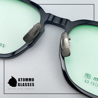 Classic Round Square Acetate Glasses Frame with Pure Titanium Plated Temples – 5007 - HP eyeglasses