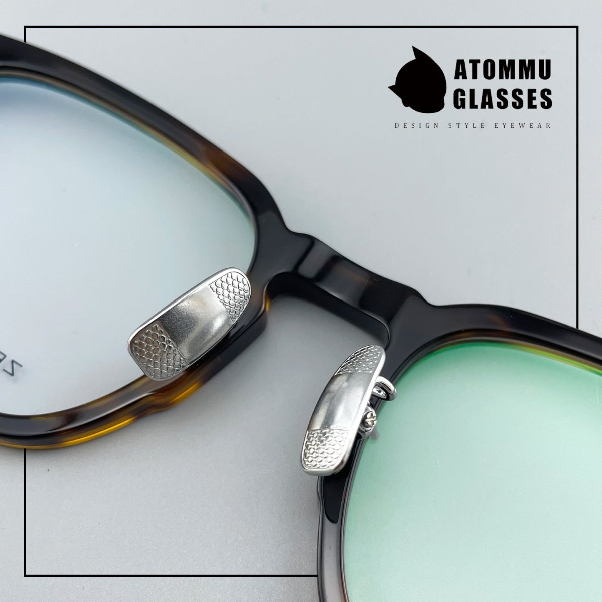 Classic Round Square Acetate Glasses Frame with Pure Titanium Plated Temples – 5007 - HP eyeglasses