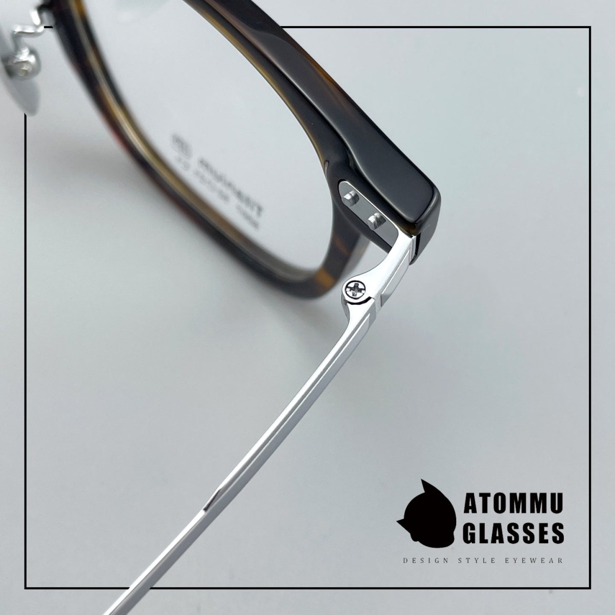 Classic Round Square Acetate Glasses Frame with Pure Titanium Plated Temples – 5007 - HP eyeglasses