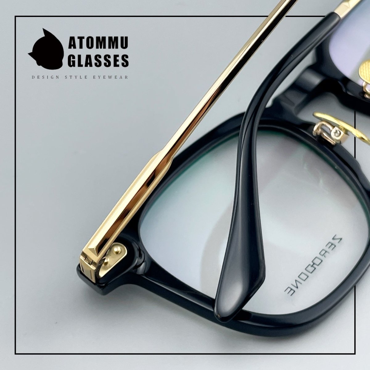 Classic Round Square Acetate Glasses Frame with Pure Titanium Plated Temples – 5007 - HP eyeglasses