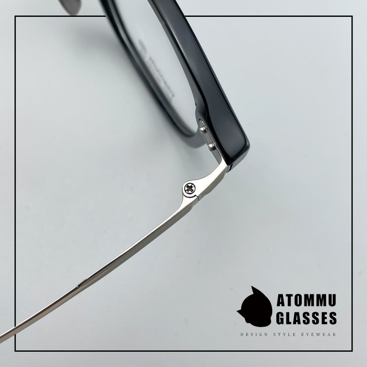 Classic Round Square Acetate Glasses Frame with Pure Titanium Plated Temples – 5007 - HP eyeglasses