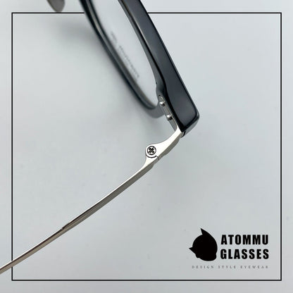 Classic Round Square Acetate Glasses Frame with Pure Titanium Plated Temples – 5007 - HP eyeglasses