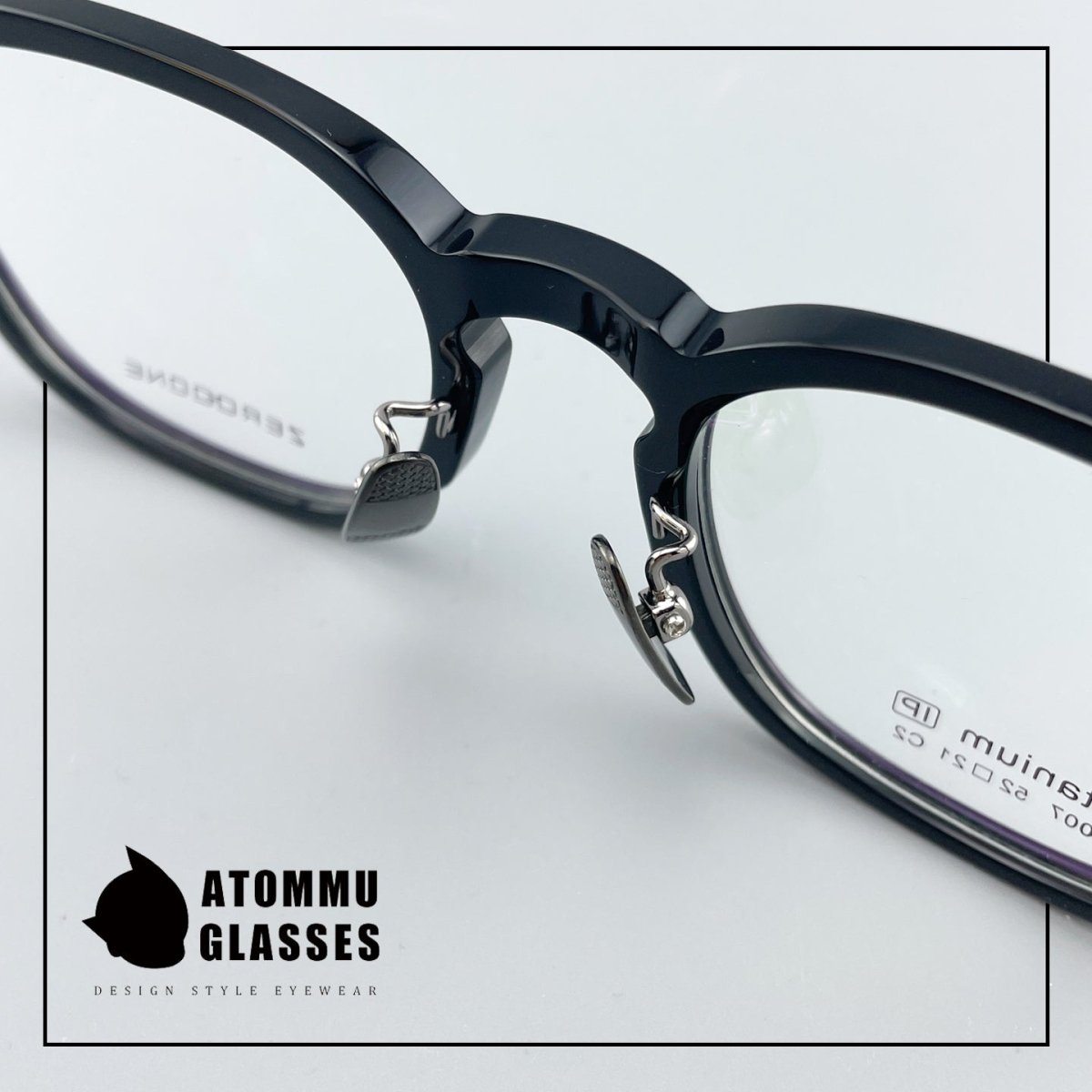 Classic Round Square Acetate Glasses Frame with Pure Titanium Plated Temples – 5007 - HP eyeglasses