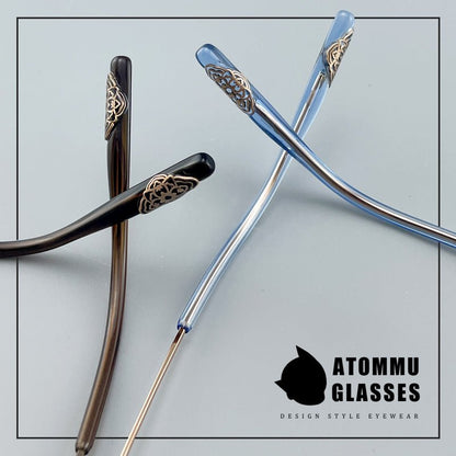 Designer Style Pure Titanium Women’s Full Frame Glasses | Ultra Lightweight 8g Eyewear with Acetate Temples – High Prescription Ready - HP eyeglasses