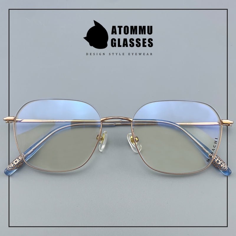 Designer Style Pure Titanium Women’s Full Frame Glasses | Ultra Lightweight 8g Eyewear with Acetate Temples – High Prescription Ready - HP eyeglasses