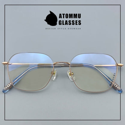 Designer Style Pure Titanium Women’s Full Frame Glasses | Ultra Lightweight 8g Eyewear with Acetate Temples – High Prescription Ready - HP eyeglasses