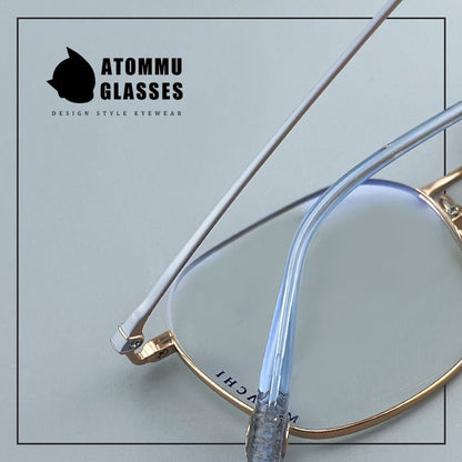 Designer Style Pure Titanium Women’s Full Frame Glasses | Ultra Lightweight 8g Eyewear with Acetate Temples – High Prescription Ready - HP eyeglasses