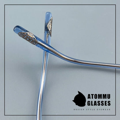 Designer Style Pure Titanium Women’s Full Frame Glasses | Ultra Lightweight 8g Eyewear with Acetate Temples – High Prescription Ready - HP eyeglasses