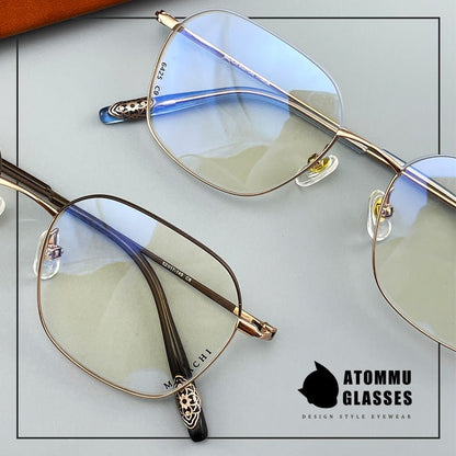 Designer Style Pure Titanium Women’s Full Frame Glasses | Ultra Lightweight 8g Eyewear with Acetate Temples – High Prescription Ready - HP eyeglasses