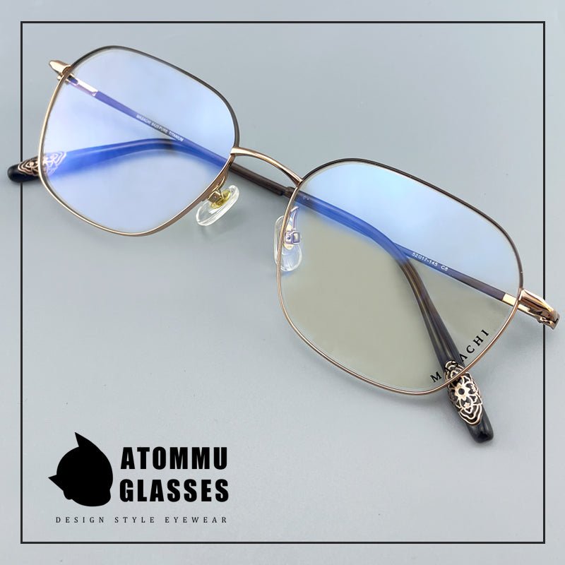 Designer Style Pure Titanium Women’s Full Frame Glasses | Ultra Lightweight 8g Eyewear with Acetate Temples – High Prescription Ready - HP eyeglasses