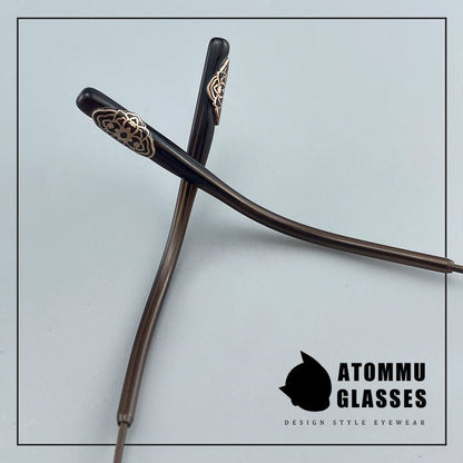 Designer Style Pure Titanium Women’s Full Frame Glasses | Ultra Lightweight 8g Eyewear with Acetate Temples – High Prescription Ready - HP eyeglasses