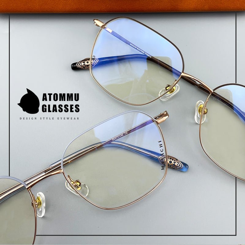 Designer Style Pure Titanium Women’s Full Frame Glasses | Ultra Lightweight 8g Eyewear with Acetate Temples – High Prescription Ready - HP eyeglasses