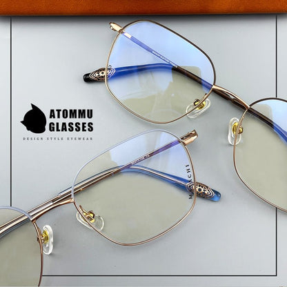 Designer Style Pure Titanium Women’s Full Frame Glasses | Ultra Lightweight 8g Eyewear with Acetate Temples – High Prescription Ready - HP eyeglasses