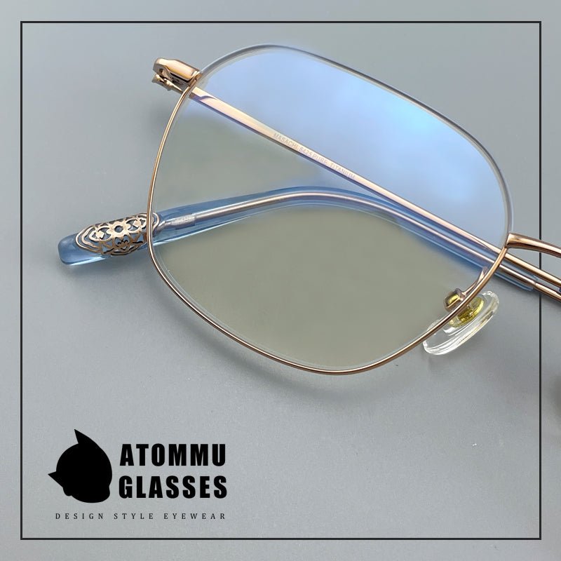 Designer Style Pure Titanium Women’s Full Frame Glasses | Ultra Lightweight 8g Eyewear with Acetate Temples – High Prescription Ready - HP eyeglasses