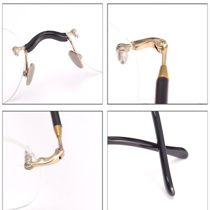 Designer Vintage Rimless Polygon Glasses | Two-Tone Luxury Prescription Eyeglass Frame GWS-122T - HP eyeglasses
