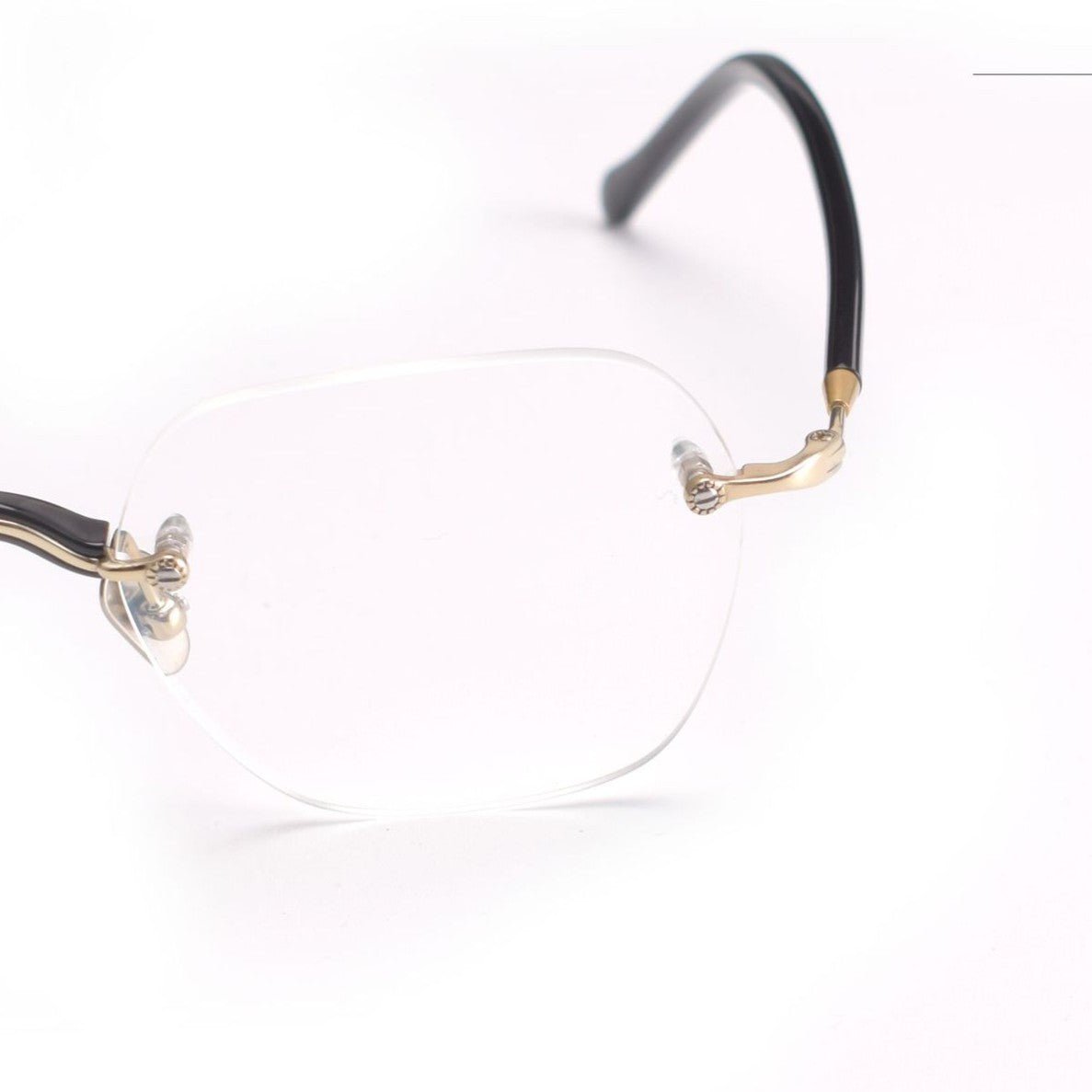 Designer Vintage Rimless Polygon Glasses | Two-Tone Luxury Prescription Eyeglass Frame GWS-122T - HP eyeglasses