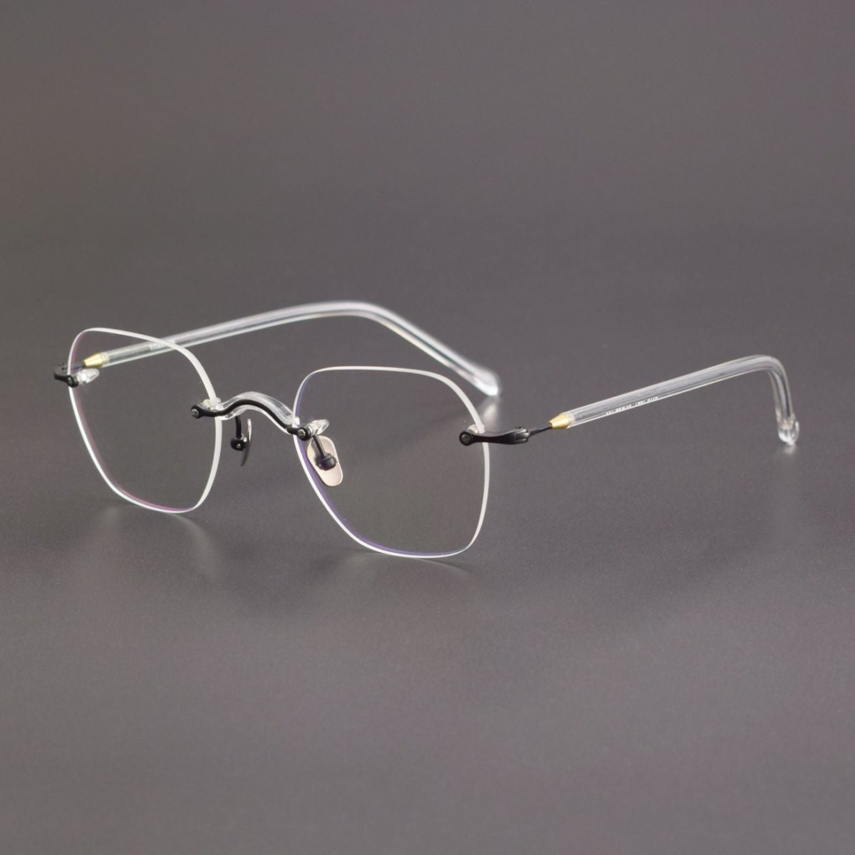 Designer Vintage Rimless Polygon Glasses | Two-Tone Luxury Prescription Eyeglass Frame GWS-122T - HP eyeglasses