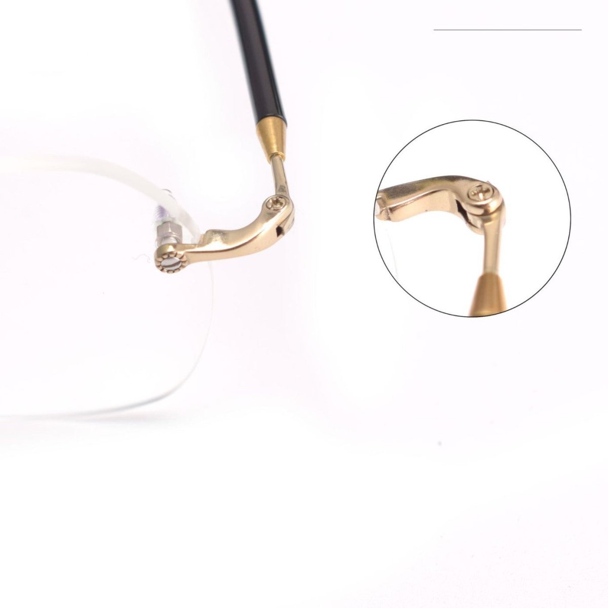 Designer Vintage Rimless Polygon Glasses | Two-Tone Luxury Prescription Eyeglass Frame GWS-122T - HP eyeglasses