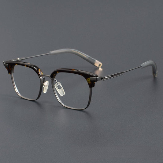 DITA Style DTX - 410 Browline Full Rim Titanium Eyeglass Frame | Japanese Retro Acetate Glasses for Men & Women | Designer Rectangular Optical Frame - HP eyeglasses