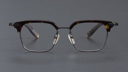DITA Style DTX - 410 Browline Full Rim Titanium Eyeglass Frame | Japanese Retro Acetate Glasses for Men & Women | Designer Rectangular Optical Frame - HP eyeglasses