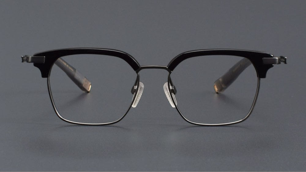 DITA Style DTX - 410 Browline Full Rim Titanium Eyeglass Frame | Japanese Retro Acetate Glasses for Men & Women | Designer Rectangular Optical Frame - HP eyeglasses