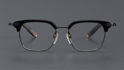 DITA Style DTX - 410 Browline Full Rim Titanium Eyeglass Frame | Japanese Retro Acetate Glasses for Men & Women | Designer Rectangular Optical Frame - HP eyeglasses
