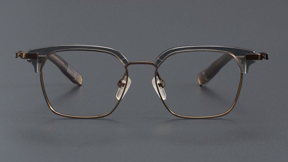 DITA Style DTX - 410 Browline Full Rim Titanium Eyeglass Frame | Japanese Retro Acetate Glasses for Men & Women | Designer Rectangular Optical Frame - HP eyeglasses