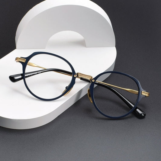 DITA Style DTX - 426 Pure Titanium Full Rim Round Eyeglass Frame | Designer Optical Glasses for Men & Women | Lightweight Blue Light & Prescription Ready - HP eyeglasses