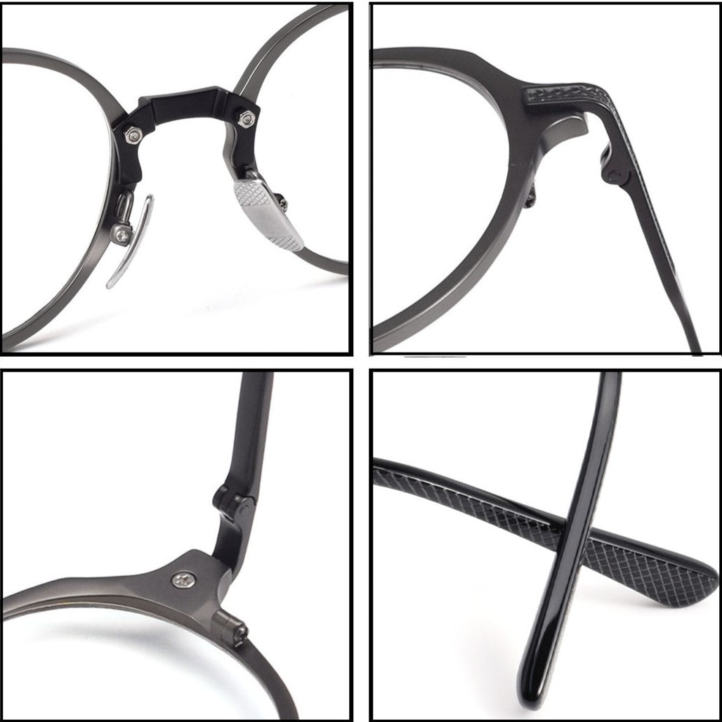 DITA Style DTX - 426 Pure Titanium Full Rim Round Eyeglass Frame | Designer Optical Glasses for Men & Women | Lightweight Blue Light & Prescription Ready - HP eyeglasses