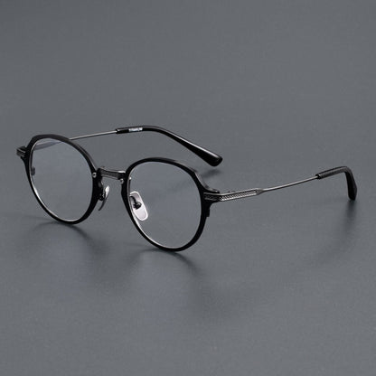 DITA Style DTX - 426 Pure Titanium Full Rim Round Eyeglass Frame | Designer Optical Glasses for Men & Women | Lightweight Blue Light & Prescription Ready - HP eyeglasses