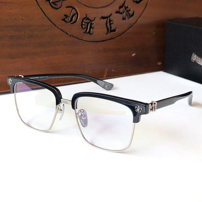 Fashion Pure Titanium Browline Semi - Rimless Optical Glasses with Acetate Frame – CH8084 - HP eyeglasses