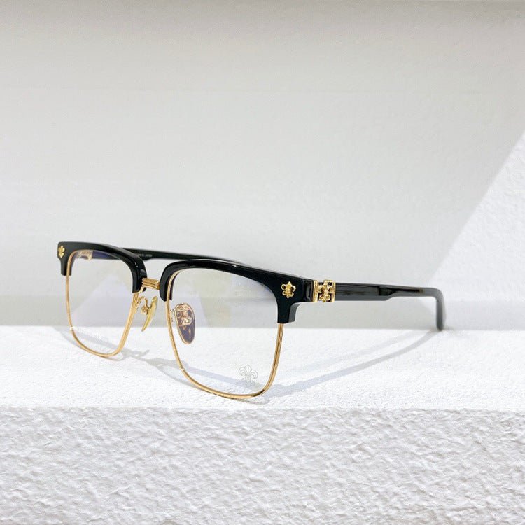 Fashion Pure Titanium Browline Semi - Rimless Optical Glasses with Acetate Frame – CH8084 - HP eyeglasses
