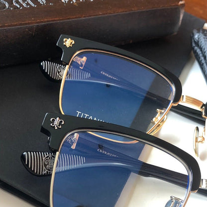 Fashion Pure Titanium Browline Semi - Rimless Optical Glasses with Acetate Frame – CH8084 - HP eyeglasses