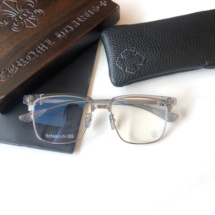 Fashion Pure Titanium Browline Semi - Rimless Optical Glasses with Acetate Frame – CH8084 - HP eyeglasses